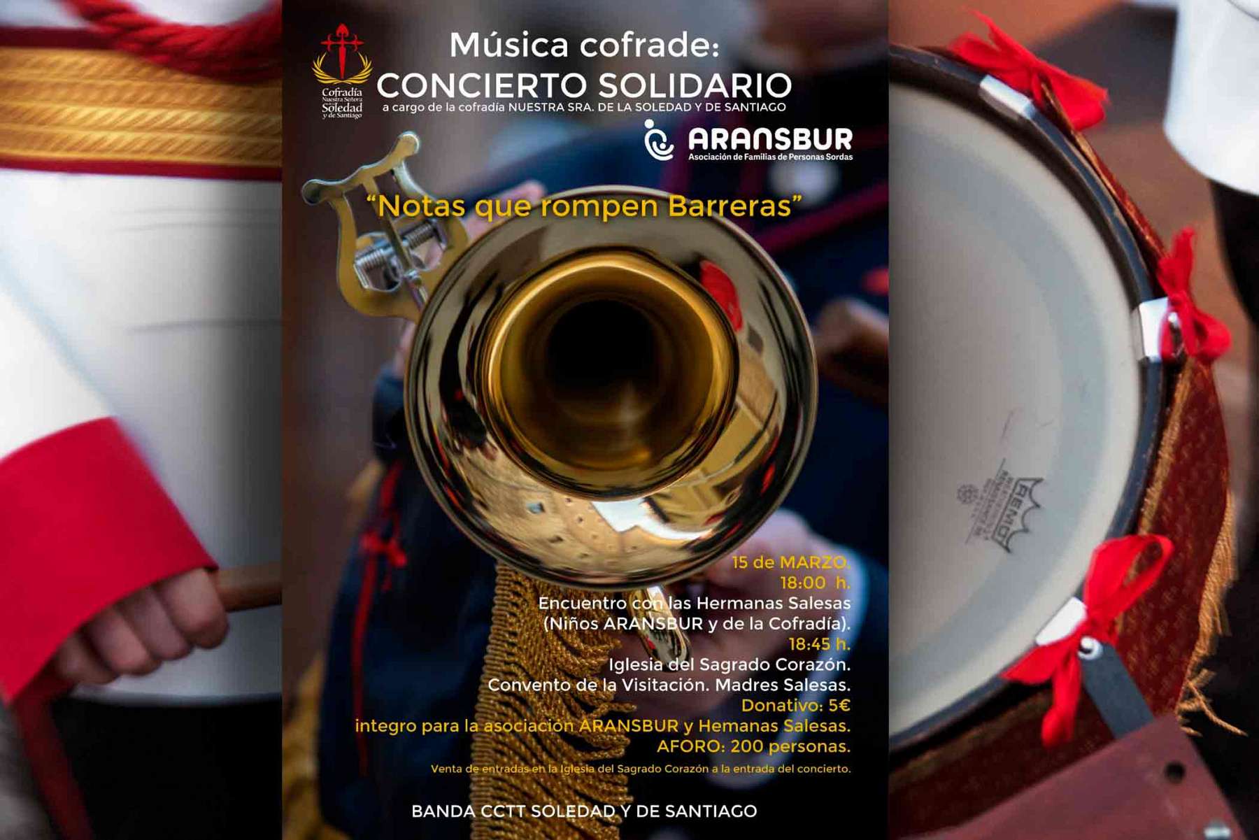 Concierto solidario de música cofrade a beneficio de ARANSBUR y las Madres Salesas